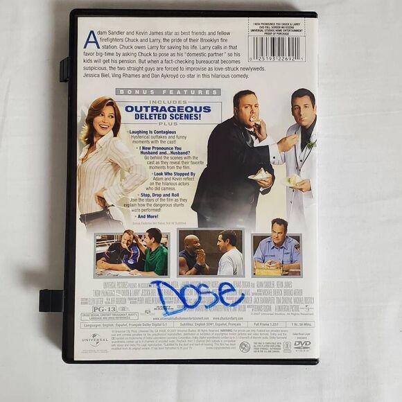 I Now Pronounce You Chuck & Larry (DVD, Full Screen) Sandler Kevin James - Picture 3 of 3